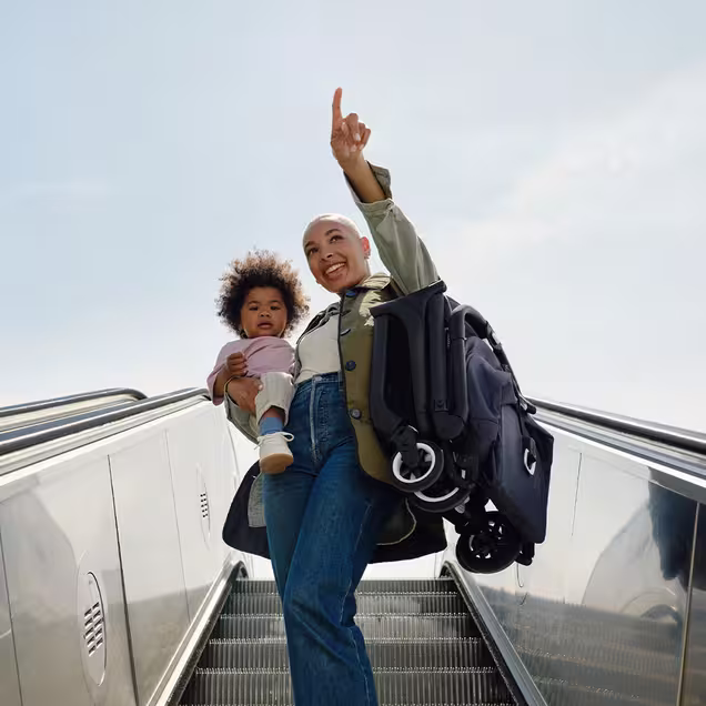 Bugaboo Butterfly travel stroller black base, midnight black fabrics, midnight black sun canopy - Main Image Slide 5 of 14