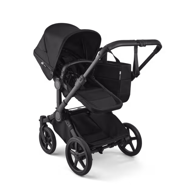 Bugaboo Donkey 6 2-in-1  stroller black base, heritage black fabrics, heritage black sun canopy view 3 - Main Image Slide 3 of 10