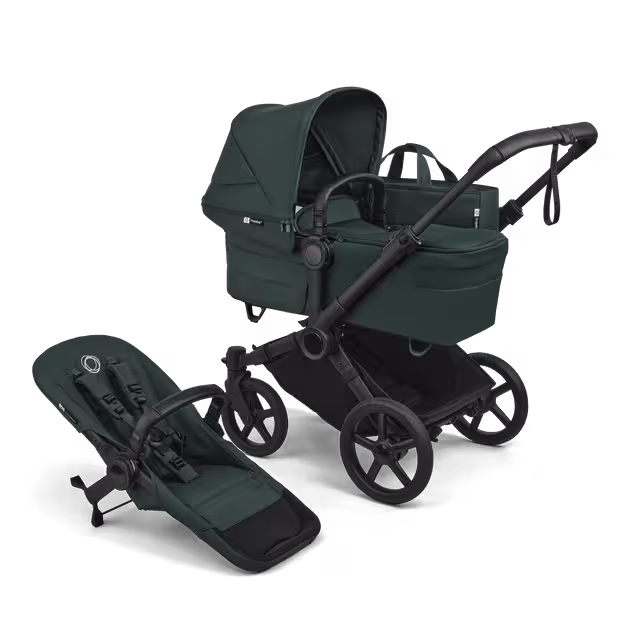 Bugaboo Donkey 6 2-in-1  stroller black base, fern green fabrics, fern green sun canopy - Main Image Slide 1 of 10