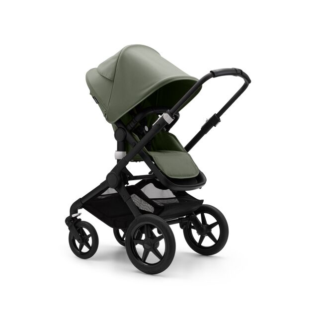 Bugaboo Fox 3 bassinet and seat stroller black base, forest green fabrics, forest green sun canopy - Main Image Slide 7 of 9