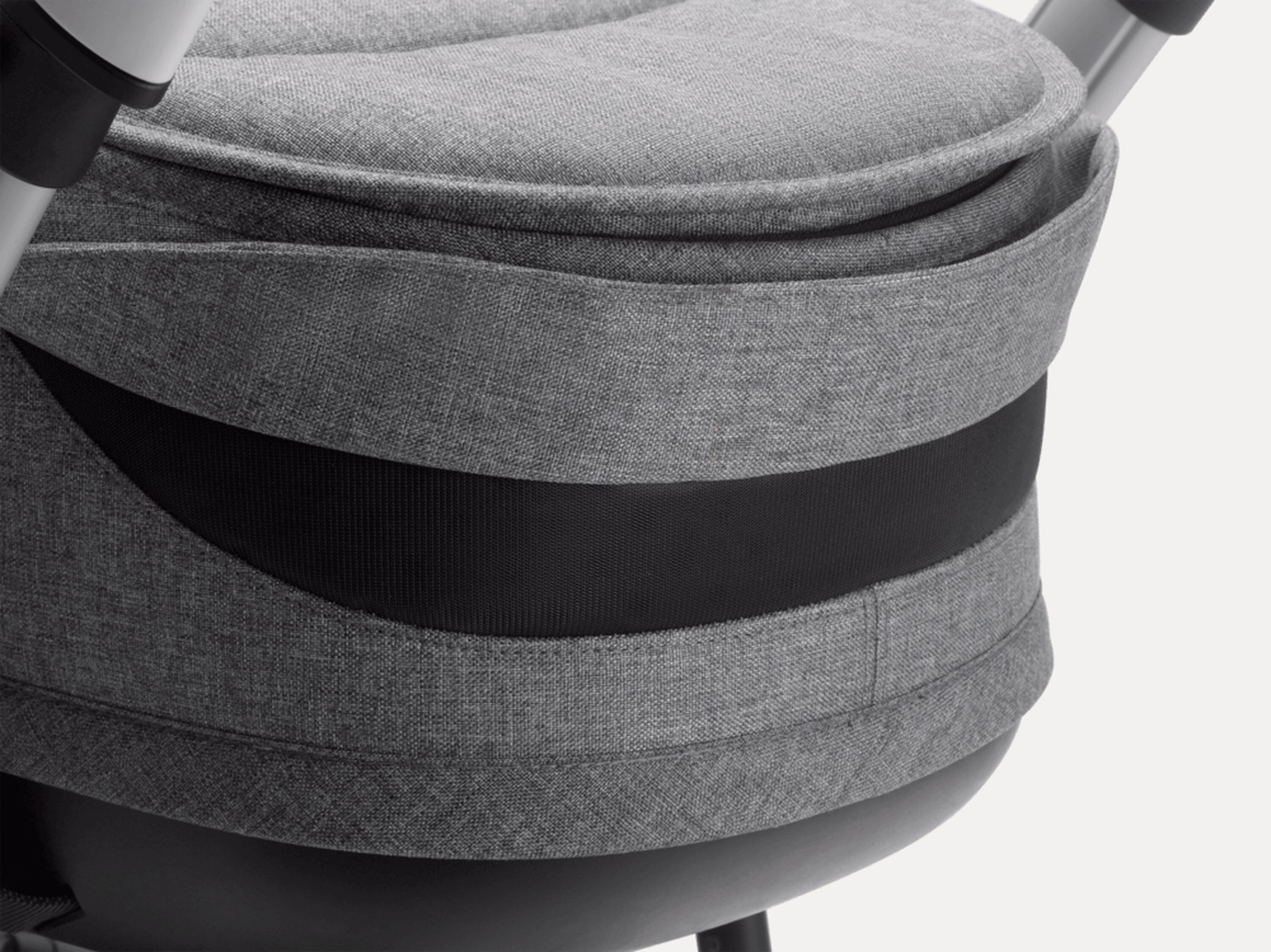 Bugaboo Bee 6 bassinet and seat stroller black sun canopy, grey mélange fabrics, black base - Main Modal Image Slide 6 of 6