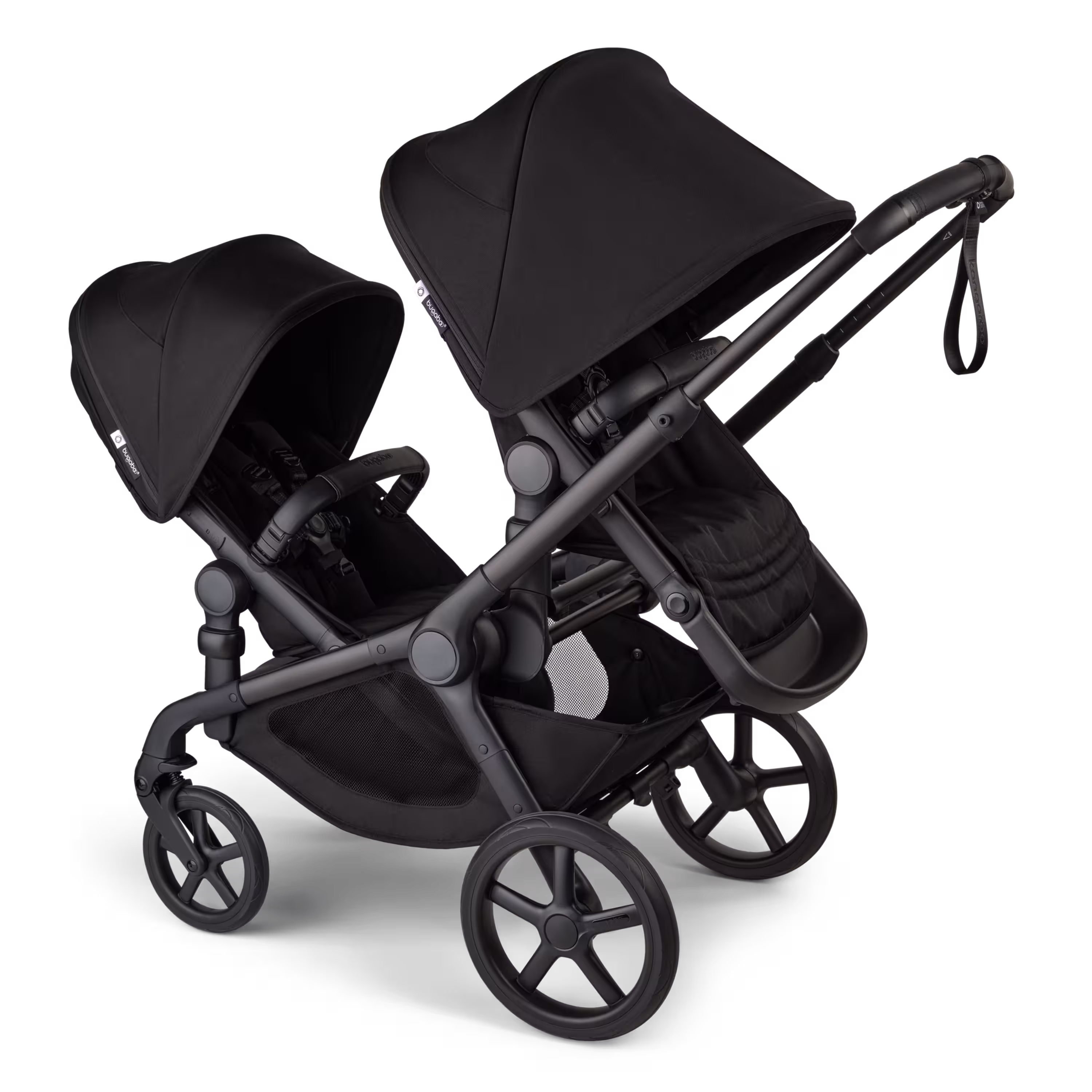Bugaboo Kangaroo Double bassinet and seat pram black base, midnight black fabrics, midnight black sun canopy - Main Modal Image Slide 11 of 18