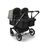 Bugaboo Donkey 5 twin stroller graphite base, midnight black fabrics, forest green sun canopy - Thumbnail Slide 1 of 12