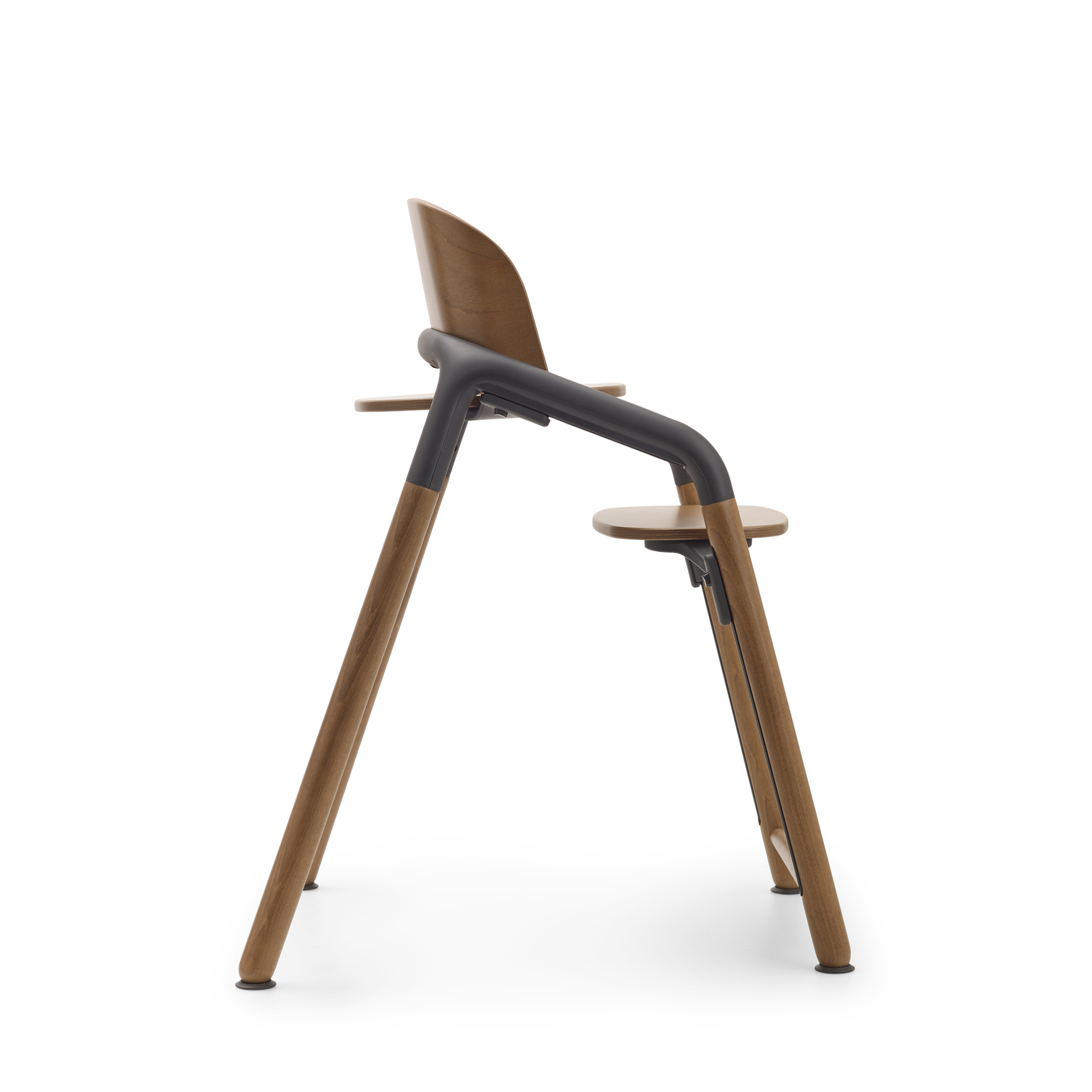 Side view of the Bugaboo Giraffe chair in warm wood/grey. - Thumbnail Slide 5 of 6