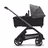 Side view of the Bugaboo Dragonfly bassinet stroller with graphite chassis, midnight black fabrics and grey melange sun canopy. - Thumbnail Slide 3 of 16