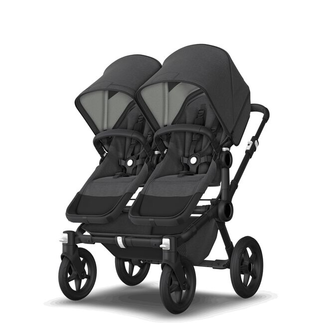 Bugaboo Donkey 5 Twin bassinet and seat stroller black base, mineral washed black fabrics, mineral washed black sun canopy - Main Image Slide 4 of 14