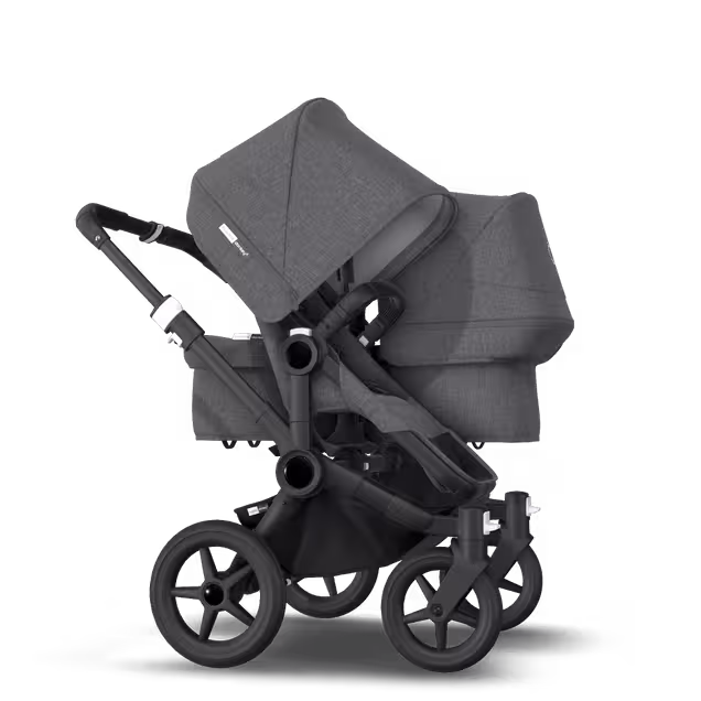 Bugaboo Donkey 3 Duo travel system grey melange sun canopy, grey melange fabrics, black base - Main Image Slide 4 of 14