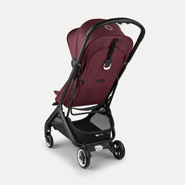Bugaboo Butterfly travel stroller black base, dark cherry red fabrics, dark cherry red sun canopy - Main Image Slide 3 of 13