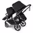 Bugaboo Kangaroo Double bassinet and seat pram black base, midnight black fabrics, midnight black sun canopy - Thumbnail Slide 5 of 18