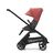 Side view of the Bugaboo Dragonfly seat stroller with black chassis, grey melange fabrics and sunrise red sun canopy. - Thumbnail Slide 2 of 16