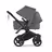 Bugaboo Donkey 6 double stroller black base, moon grey fabrics, moon grey sun canopy view 3 - Thumbnail Slide 3 of 10