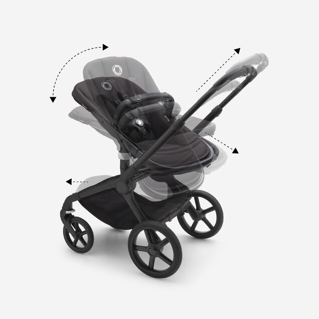 Bugaboo Fox 5 bassinet and seat stroller graphite base, grey melange fabrics, grey melange sun canopy - Main Image Slide 3 of 9