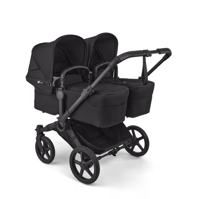 Bugaboo Donkey 6 twin stroller black base, heritage black fabrics, heritage black sun canopy - Main Image Slide 1 of 9