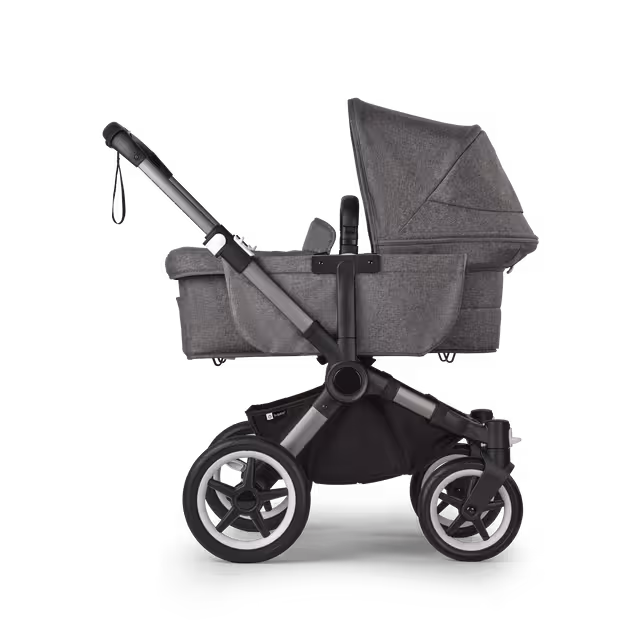 Bugaboo Donkey 5 Mono 2-in-1 stroller graphite base, grey mélange fabrics, grey mélange sun canopy - Main Image Slide 3 of 11