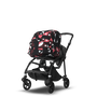 Bugaboo Bee 6 bassinet and seat stroller black base, grey fabrics, animal explorer pink/ red sun canopy - Thumbnail Modal Image Slide 7 of 8