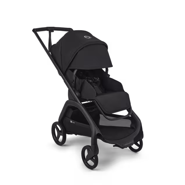Bugaboo Dragonfly Plus seat stroller black base, desert taupe fabrics, misty white sun canopy - Main Image Slide 3 of 10