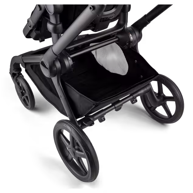Bugaboo Kangaroo Double bassinet and seat pram black base, midnight black fabrics, midnight black sun canopy - Main Image Slide 8 of 18