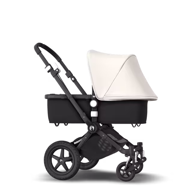 Bugaboo Cameleon 3 Plus seat and bassinet stroller fresh white sun canopy, black fabrics, black base - Main Image Slide 4 of 9