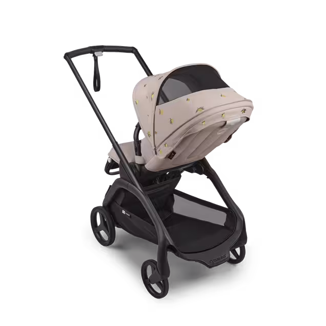 Bugaboo x Konges SlØjd limited edition Dragonfly seat stroller black base, desert taupe melange fabrics, desert taupe melange sun canopy - Main Image Slide 3 van 16