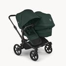 Bugaboo Donkey 6 double stroller black base, fern green fabrics, fern green sun canopy