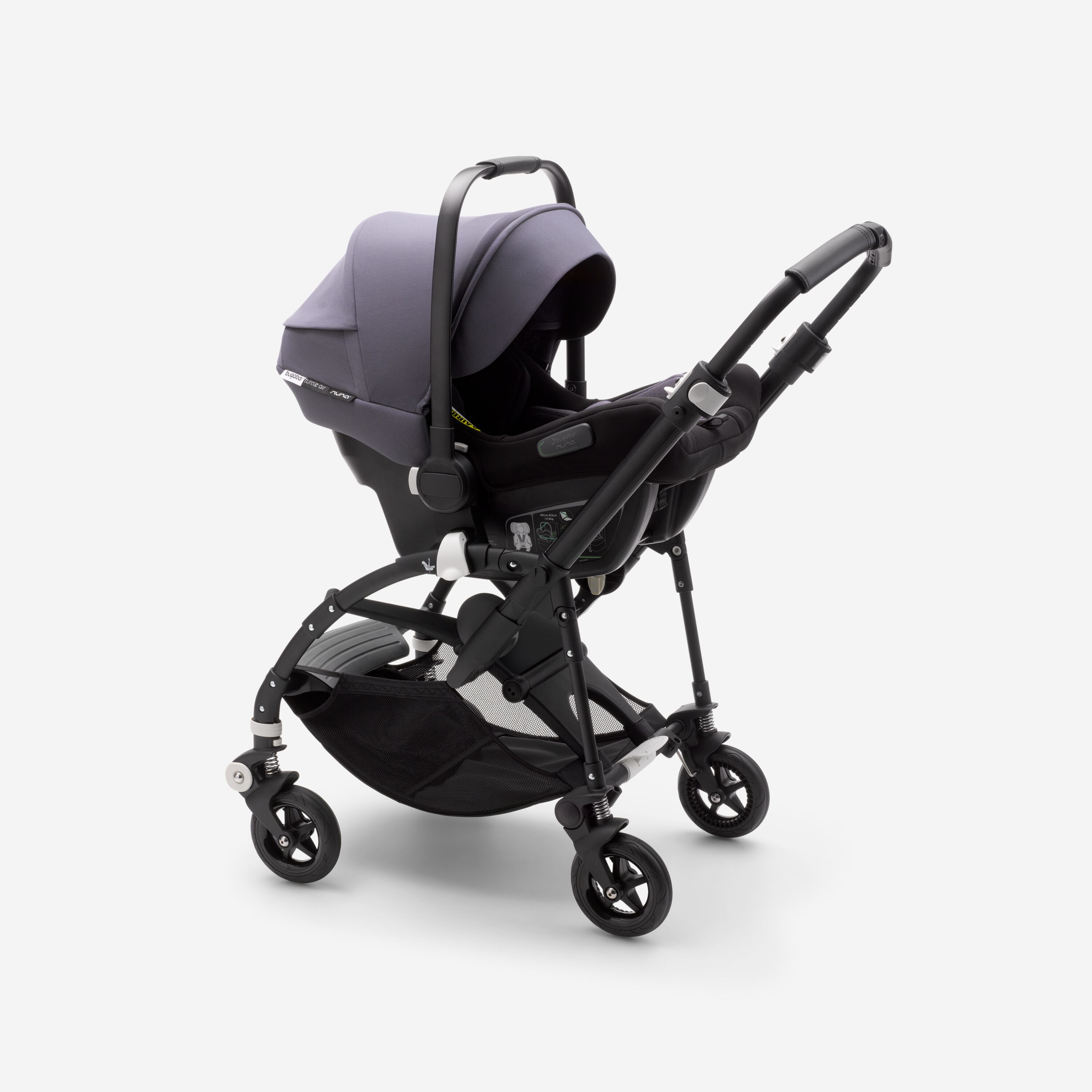 Bugaboo Bee 5 travel system steel blue sun canopy, steel blue fabrics, black base - Main Modal Image Slide 2 of 16