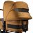 A close up of the sun canopy and the carrycot of the Bugaboo Fox 5 Noir Limited Edition Amber Glow. The canopy and carrycot's breezy panels are visible. - Thumbnail Slide 7 of 15