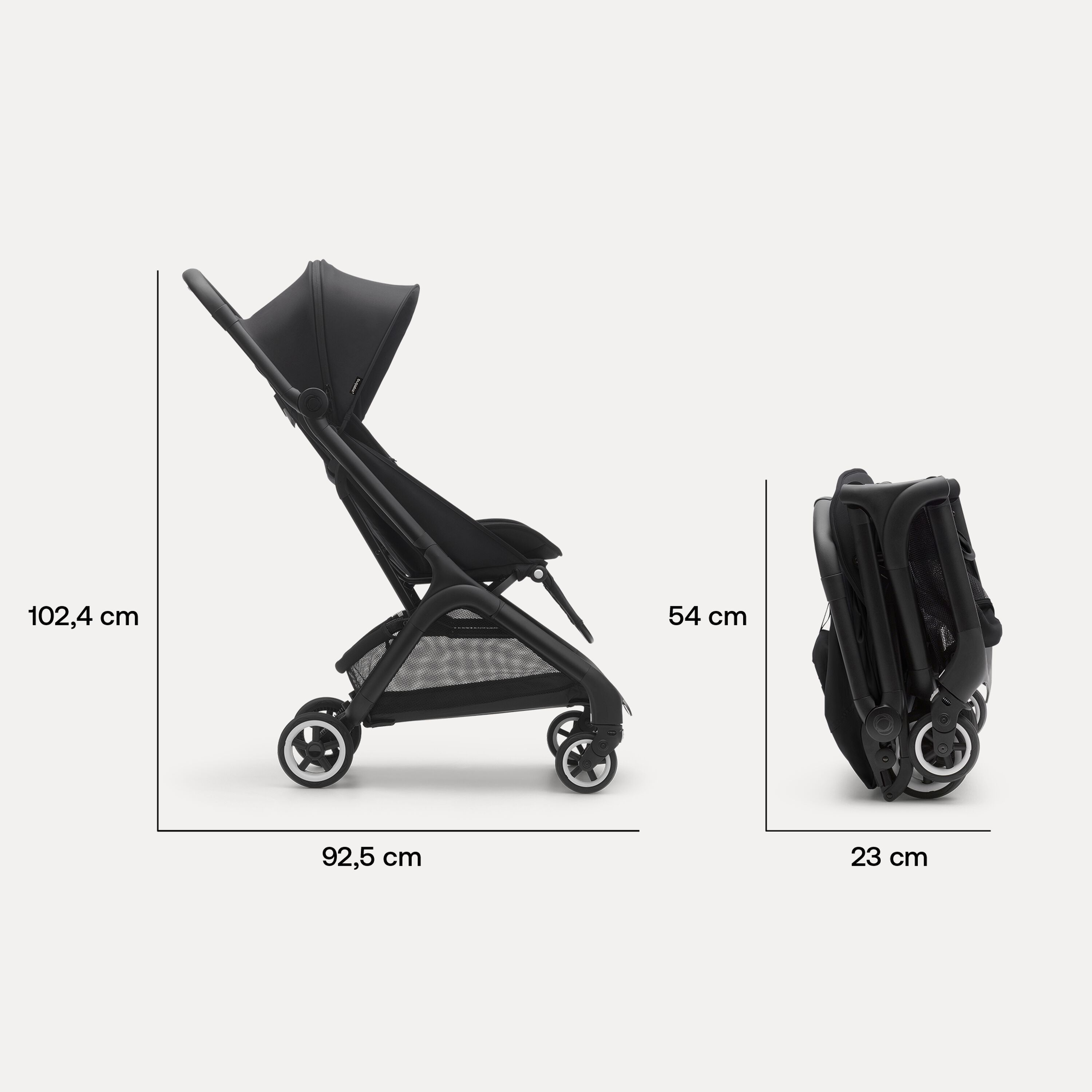 Bugaboo Butterfly travel stroller black base, forest green fabrics, forest green sun canopy - Main Modal Image Slide 8 of 13