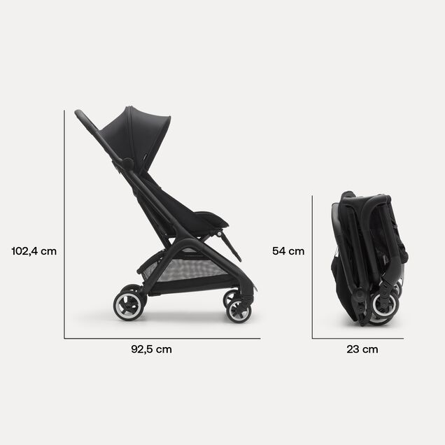 Bugaboo Butterfly travel stroller black base, forest green fabrics, forest green sun canopy - Main Image Slide 8 of 13