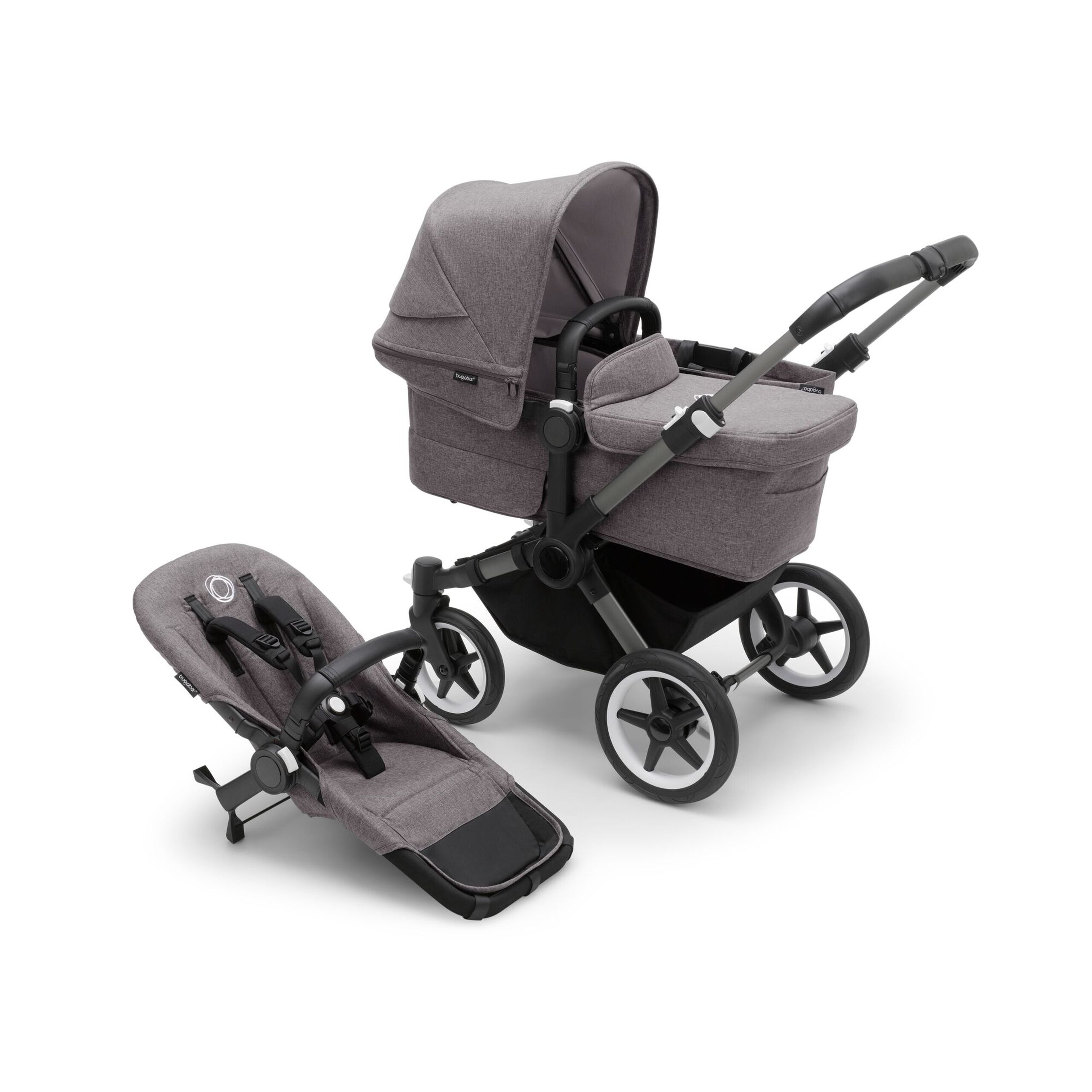 Refurbished Bugaboo Donkey 5 Mono complete GRAPHITE/GREY MÉLANGE-GREY MÉLANGE - Thumbnail Slide 6 of 6