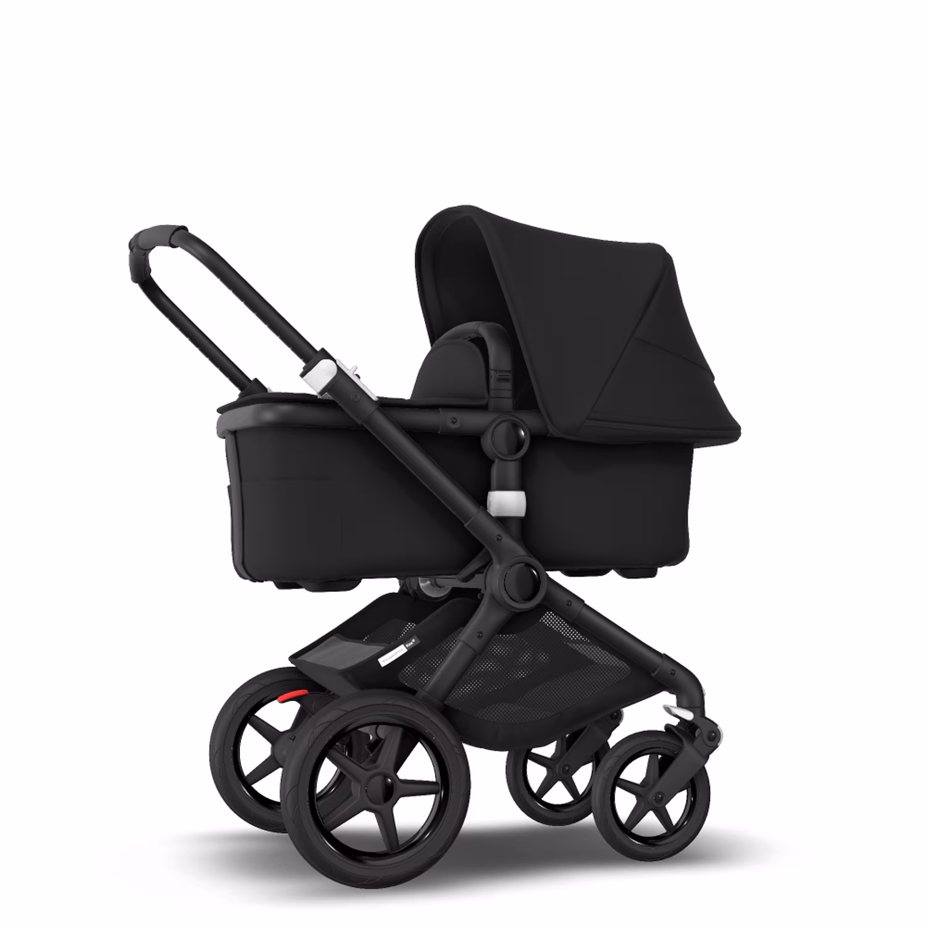 Bugaboo Fox 2 seat and bassinet pram black sun canopy, black fabrics, black chassis - Main Modal Image Slide 4 of 8