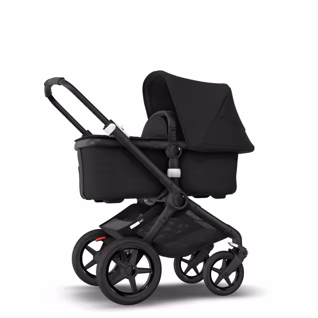 Bugaboo Fox 2 seat and bassinet pram black sun canopy, black fabrics, black chassis - Main Image Slide 4 of 8