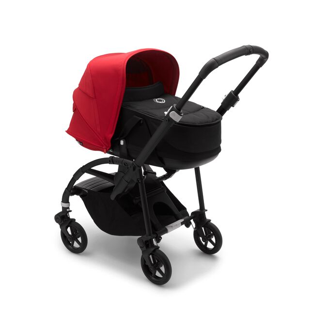 Bugaboo Bee 6 bassinet and seat stroller red sun canopy, black fabrics, black base - Main Image Slide 1 of 6