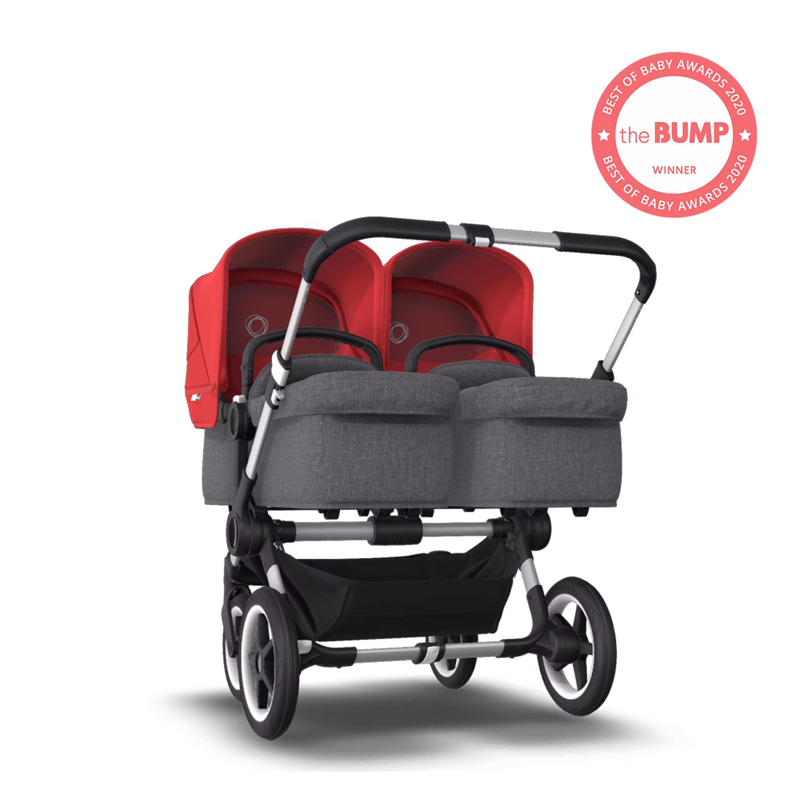 US - Bugaboo D3T stroller bundle aluminum grey melange red - Main Modal Image Slide 1 of 5