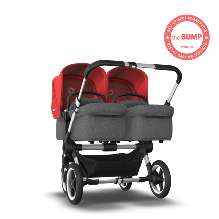US - Bugaboo D3T stroller bundle aluminum grey melange red