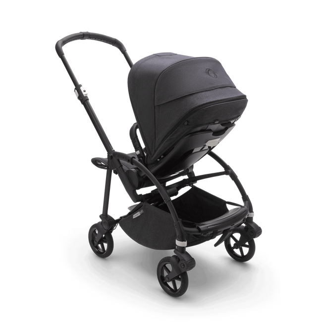 Bugaboo Bee 6 bassinet and seat stroller mineral washed black sun canopy, mineral washed black fabrics, black base