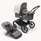 Bugaboo Fox 5 2-in-1 stroller graphite base, grey melange fabrics, misty white sun canopy