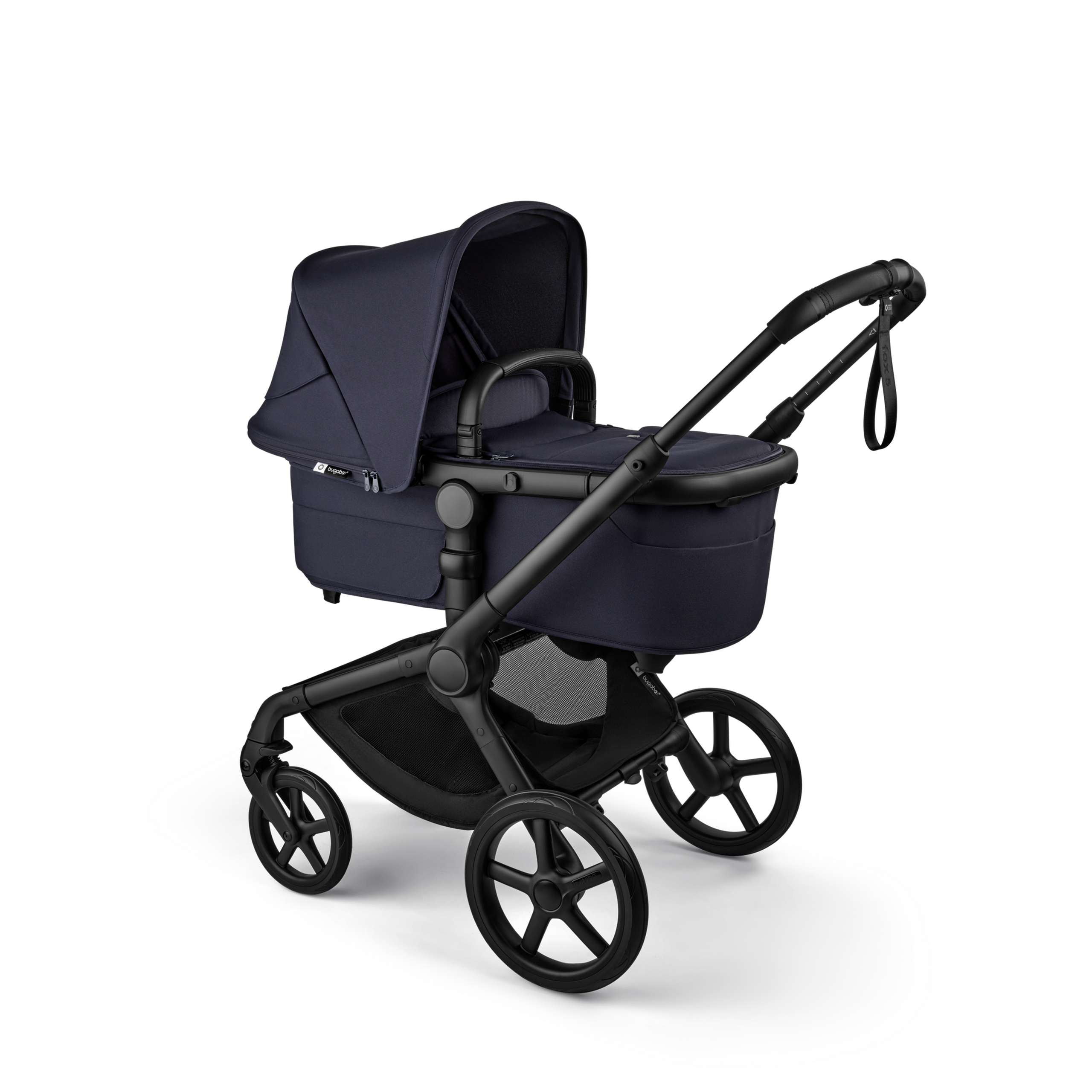 Bugaboo Fox 5 Renew carrito 2 en 1 con capazo, con chasis Negro, fundas Azul Índigo y, capota Azul Índigo. - Thumbnail Slide 2 of 12