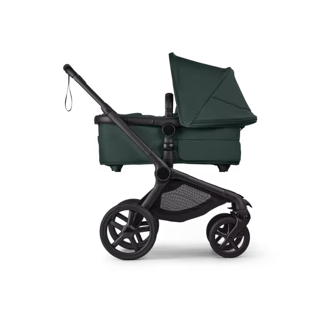 Bugaboo Fox 5 Renew 2-in-1 pushchair black base, fern green fabrics, fern green sun canopy - Main Image Slide 2 of 11