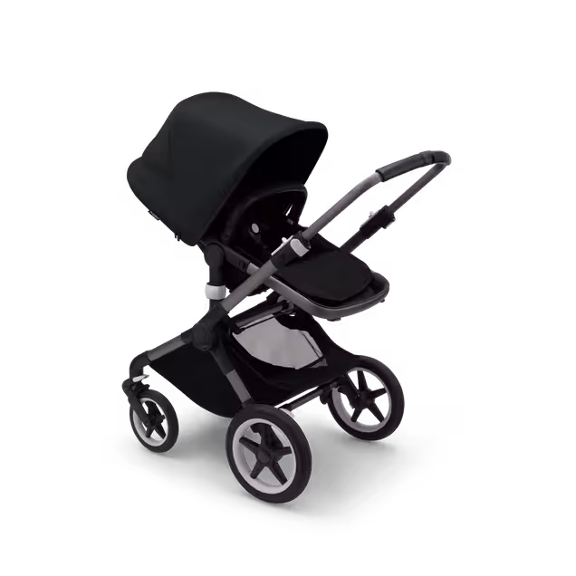 Bugaboo Fox 3 seat stroller with graphite frame, black fabrics, and black sun canopy. - Main Image Slide 7 of 7