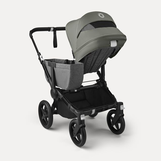 Bugaboo Donkey 5 Mono 2-in-1 stroller black base, grey mélange fabrics, forest green sun canopy - Main Image Slide 4 of 12