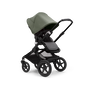 Bugaboo Fox 3 seat pushchair with black frame, grey melange fabrics, and forest green sun canopy. - Thumbnail Slide 7 of 7