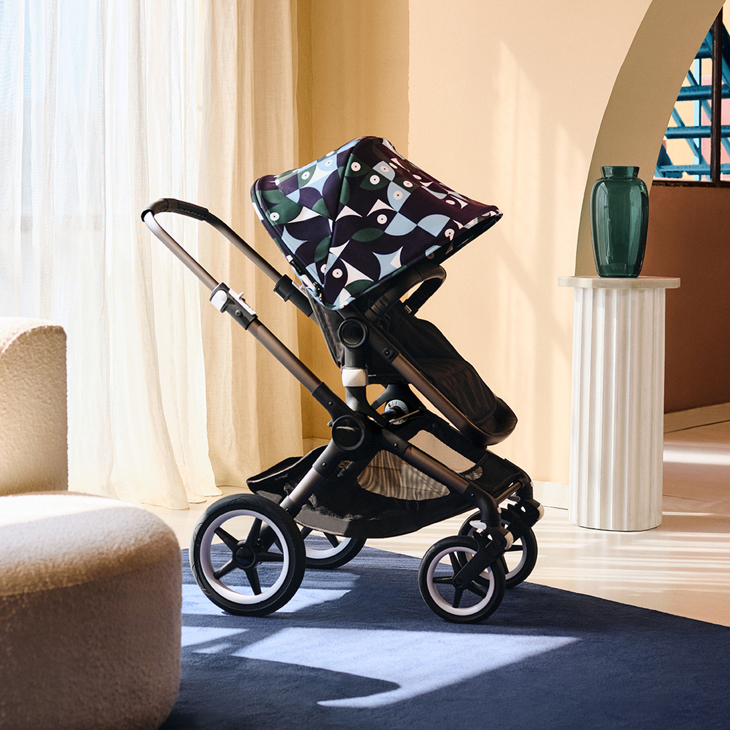 Bugaboo Fox 3 sun canopy Animal Explorer GREEN/ LIGHT BLUE - Thumbnail Slide 2 of 7