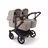 Bugaboo Donkey 6 twin pram black base, desert taupe melange fabrics, desert taupe melange sun canopy - Thumbnail Slide 1 of 9
