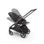 The Bugaboo Dragonfly stroller with seat in different recline positions.