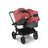 Bugaboo Donkey 5 Duo double stroller black base, grey mélange fabrics, sunrise red sun canopy - Thumbnail Slide 4 of 11