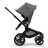 Side view of the Bugaboo Fox 5 seat stroller with black chassis, grey melange fabrics and grey melange sun canopy. - Thumbnail Slide 3 of 13