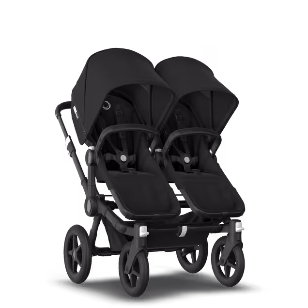 Bugaboo Donkey 3 twin black sun canopy, black seat, black chassis - Main Image Slide 1 of 5