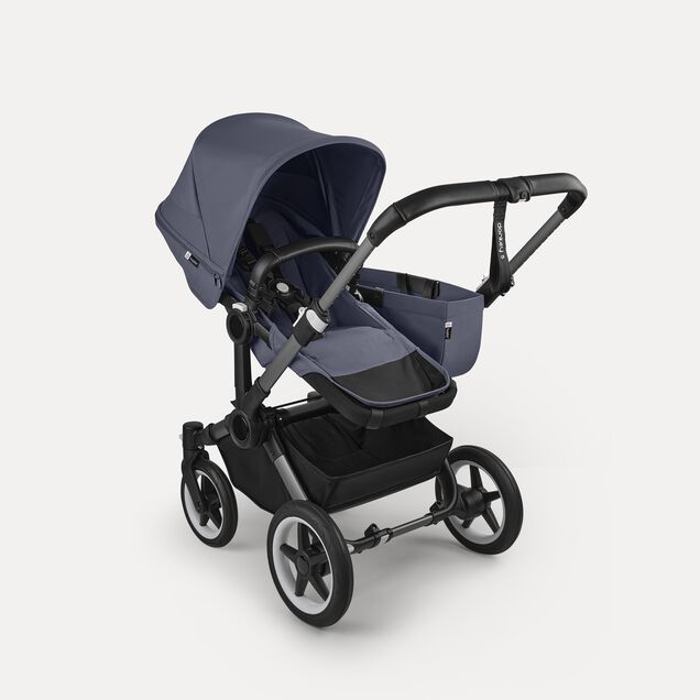Bugaboo Donkey 5 Mono 2-in-1 stroller graphite base, stormy blue fabrics, stormy blue sun canopy - Main Image Slide 2 of 12