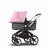 Bugaboo Fox 2 seat and carrycot pushchair soft pink sun canopy, grey melange fabrics, aluminium base - Thumbnail Slide 2 of 10