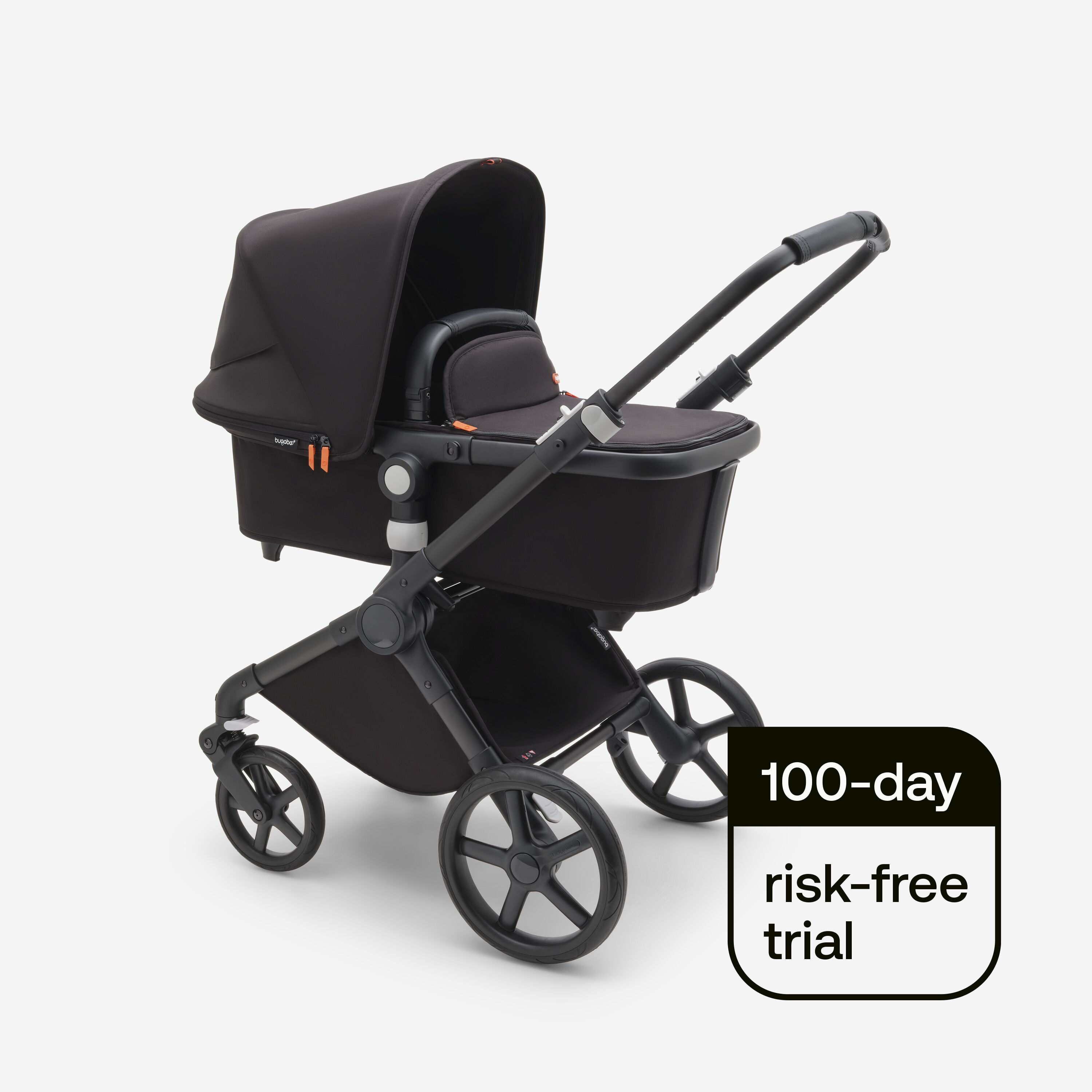 Bugaboo Fox Cub and seat stroller Midnight black sun canopy